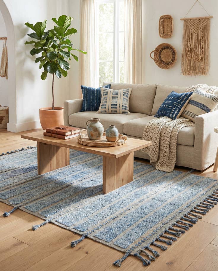 Detail image of 4' 1 x 5' 10 Hand Knotted Moroccan Wool Rug