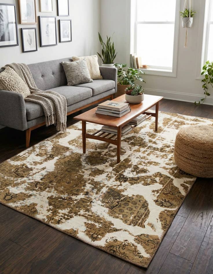 Detail image of 4' x 6' 2  Hand Knotted Ultra Vintage Persian Wool Rug