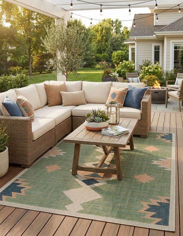 Detail image of 6' x 9' Easy-Clean Baja Indoor / Outdoor Rug