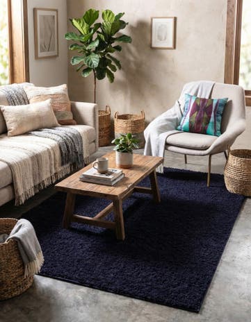 8' x 10' Solid Shag Rug