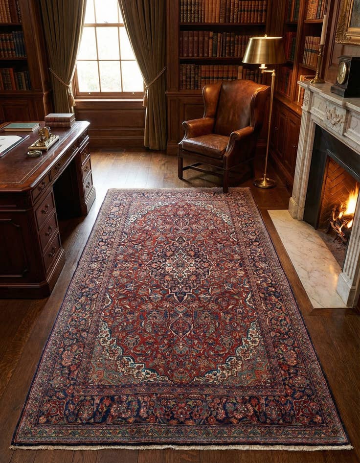 Detail image of 3' 10 x 7' Kashan Wool Rug