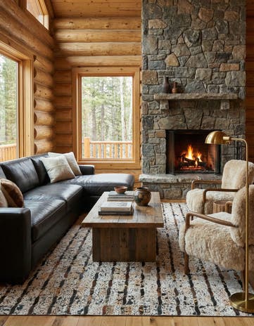 5' x 8' 1 Cowhide Leather Rug