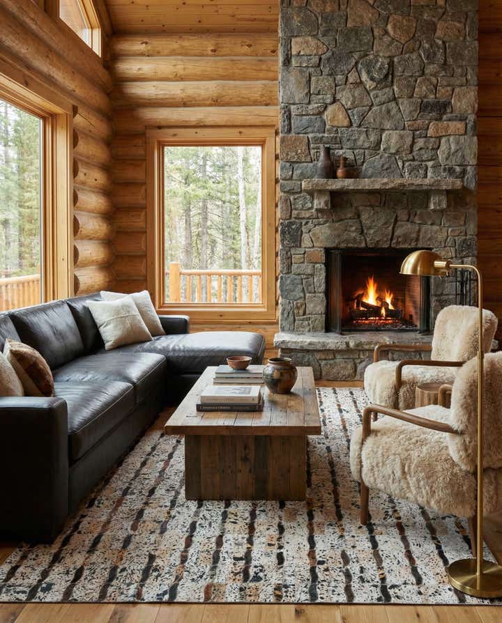 5' x 8' 1 Cowhide Leather Rug