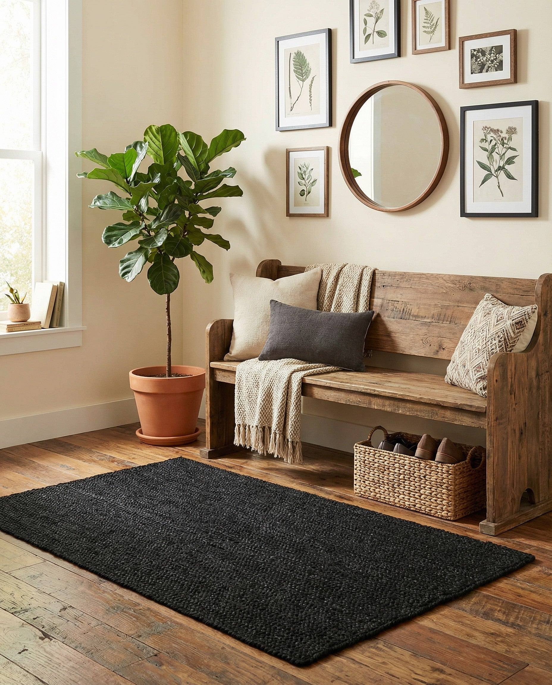  3' 1 x 5' 1  Hand Braided Jute Rug