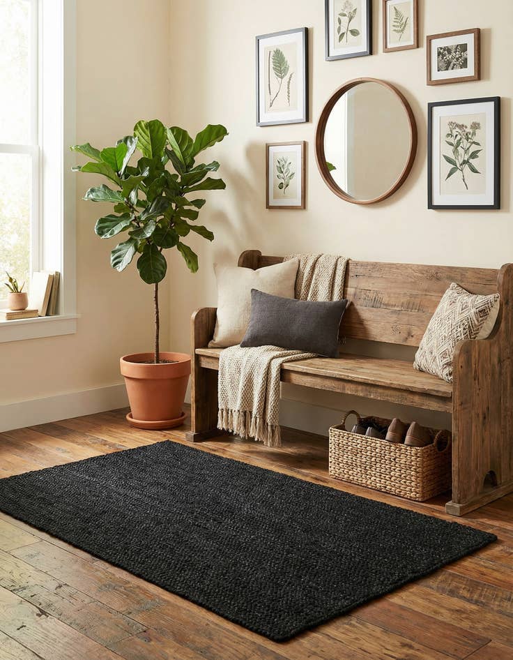 Detail image of 3' 1 x 5' 1  Hand Braided Jute Rug