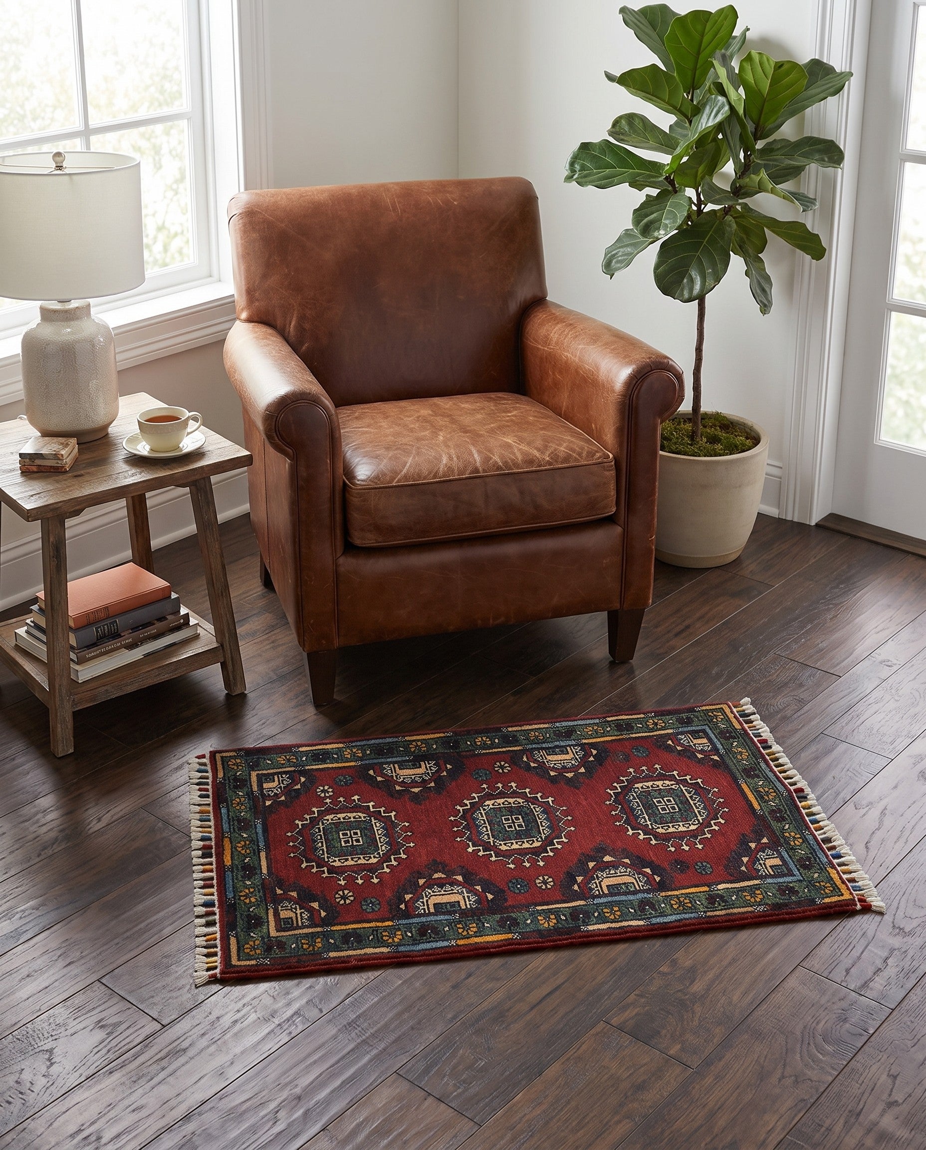 1' 8 x 3' 3 Hand Knotted Ariana Ziegler Rug