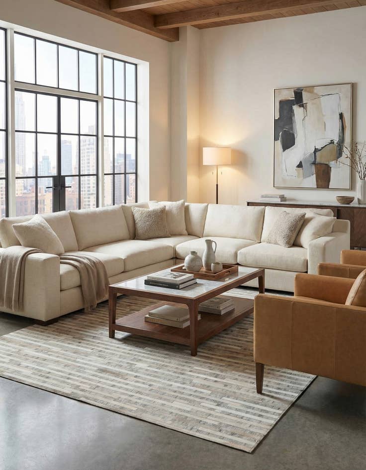 Detail image of 8' x 10' 2 Cowhide Stocks Rug