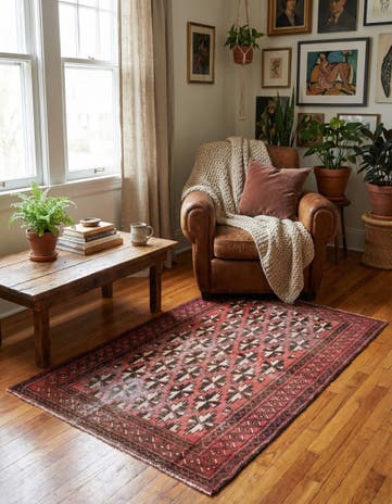 4' x 6' 3 Hand Knotted Ultra Vintage Persian Wool Rug