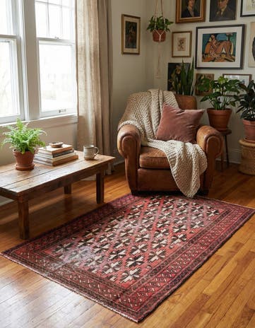 4' x 6' 3 Hand Knotted Ultra Vintage Persian Wool Rug