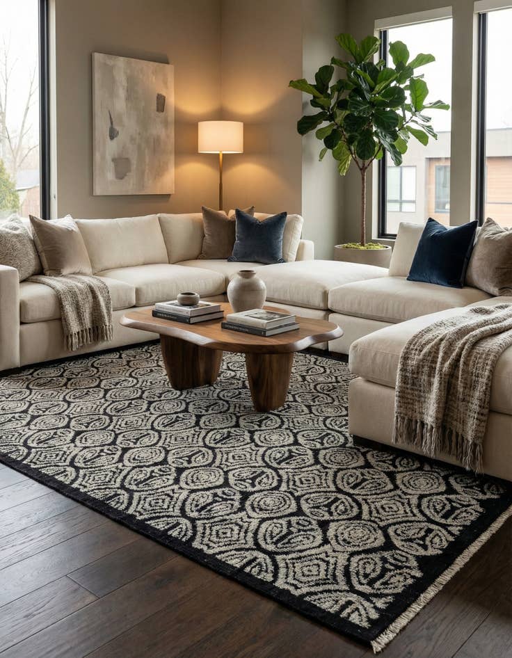 Detail image of 8' 5 x 9' 6  Hand Knotted Darya Wool Rug