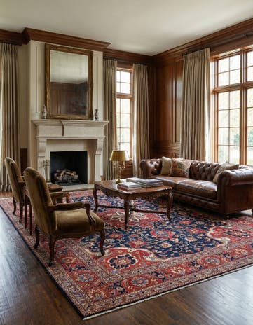 9' 11 x 12' 7 Hand Knotted Heriz Persian Wool Rug