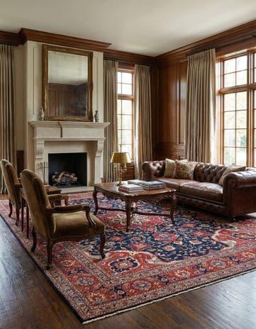9' 11 x 12' 7 Hand Knotted Heriz Persian Wool Rug