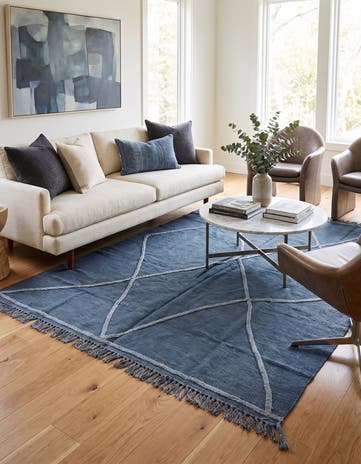 4' 8 x 6' 8 Hand Woven Kilim Modern Wool Rug
