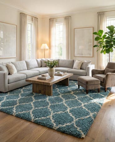  10' x 10' Lattice Shag Square Rug