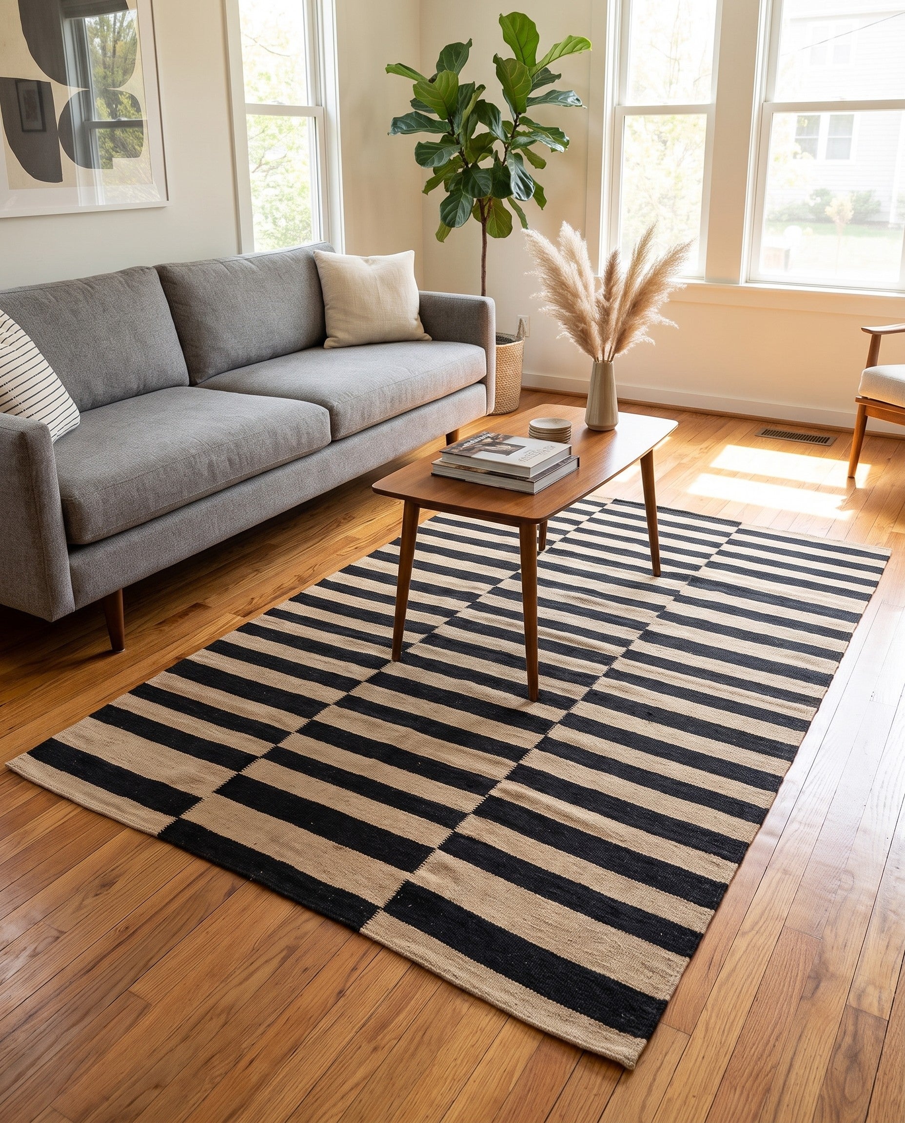 4' 2 x 5' 10 Hand Woven Kilim Modern Wool Rug