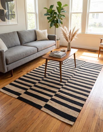 4' 2 x 5' 10 Hand Woven Kilim Modern Wool Rug