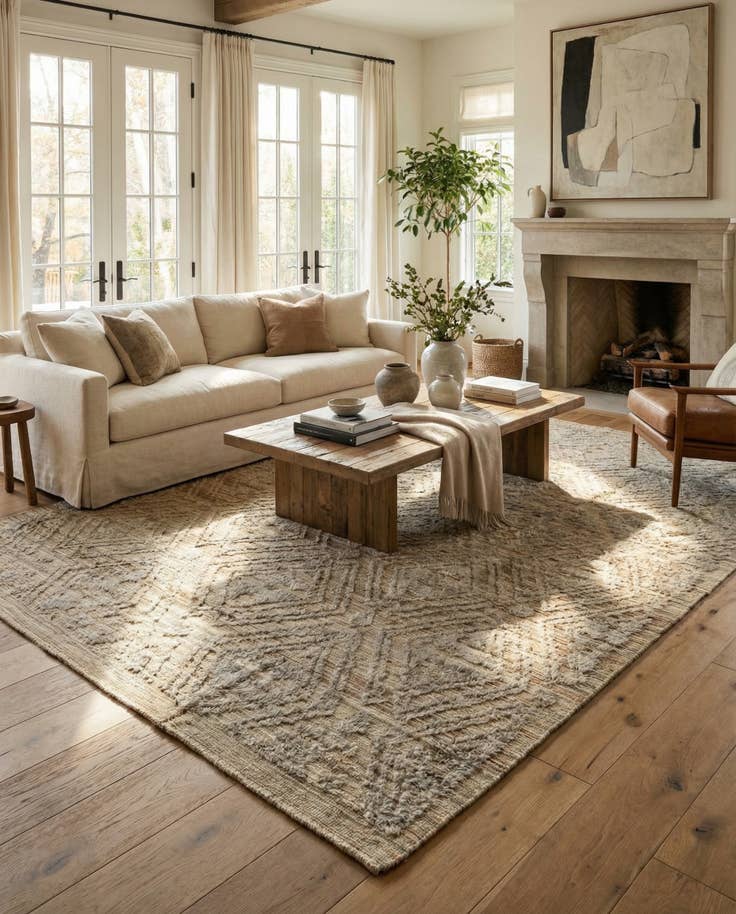 Detail image of 8' 10 x 12' 4 Hand Knotted Moroccan Wool Rug