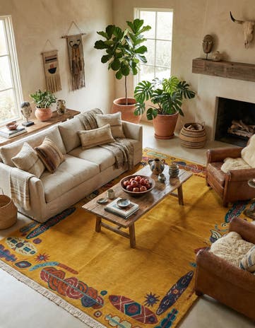 5' 7 x 7' 10 Hand Knotted Tibet Wool Rug