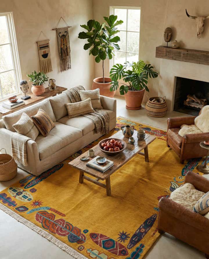 5' 7 x 7' 10 Hand Knotted Tibet Wool Rug
