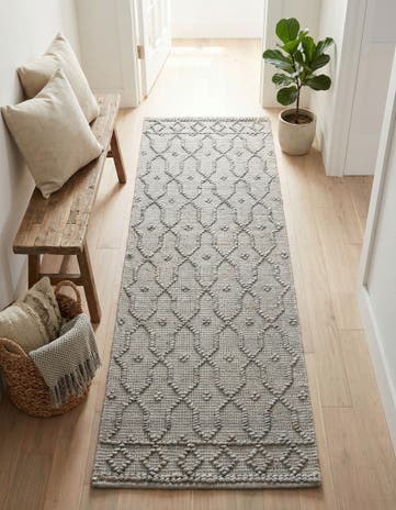 Gray Hand Woven Larsa Jute Runner Rug