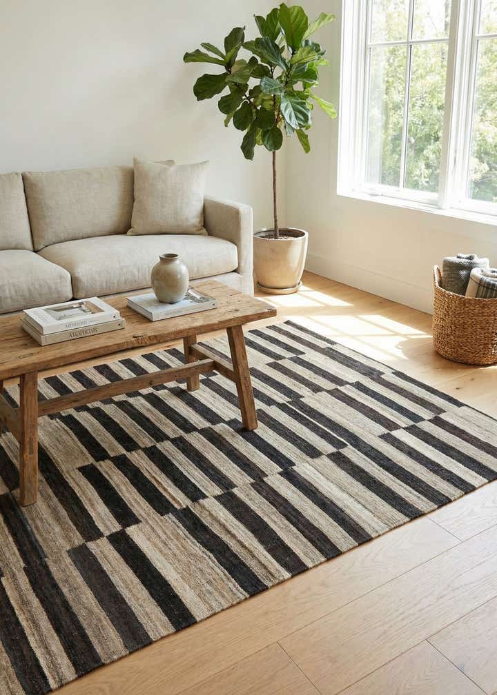 4' 3 x 5' 10 Hand Woven Kilim Modern Wool Rug