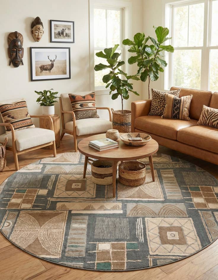 Detail image of 10' x 10' Safari Round Rug