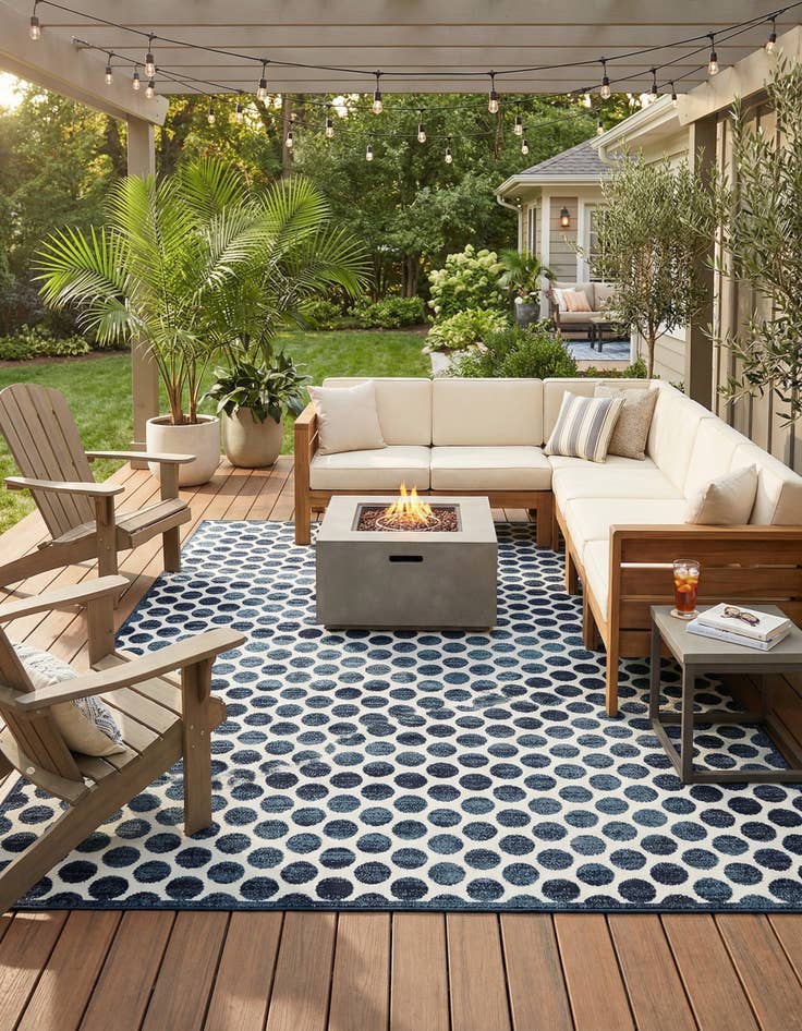 Detail image of 10' x 14' Easy-Clean Sabrina Soto Indoor / Outdoor Rug