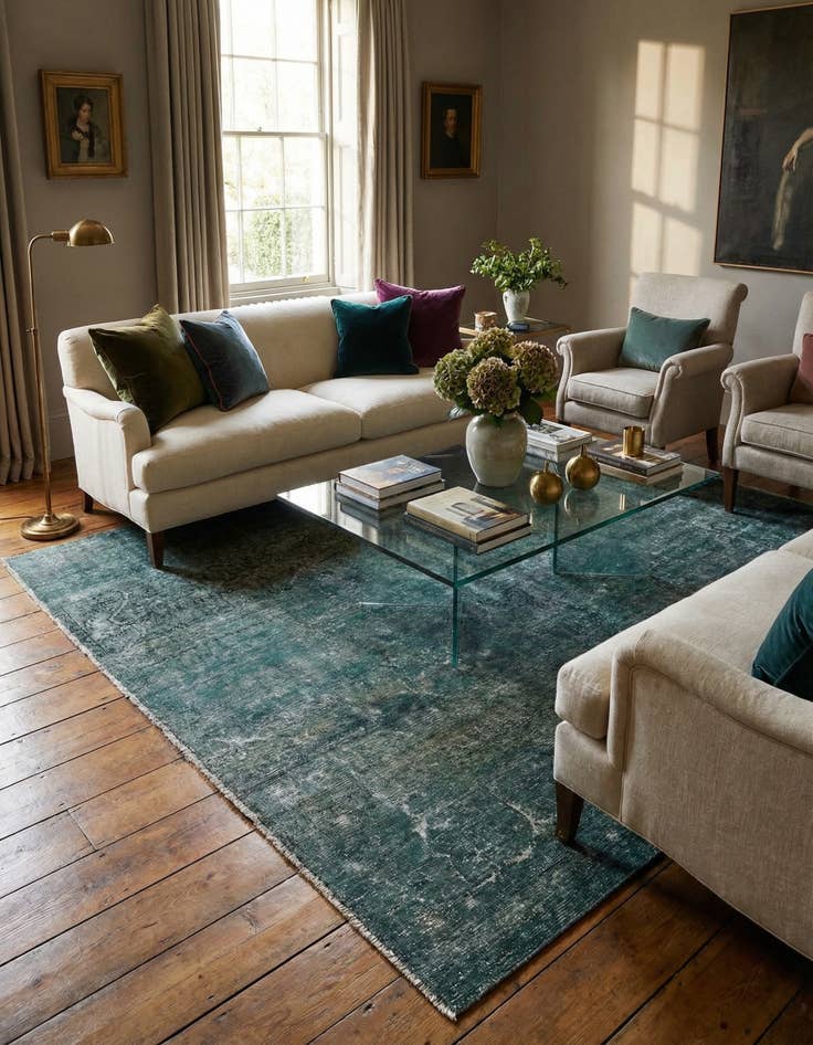 Detail image of 6' 10 x 9' 6  Hand Knotted Ultra Vintage Persian Wool Rug