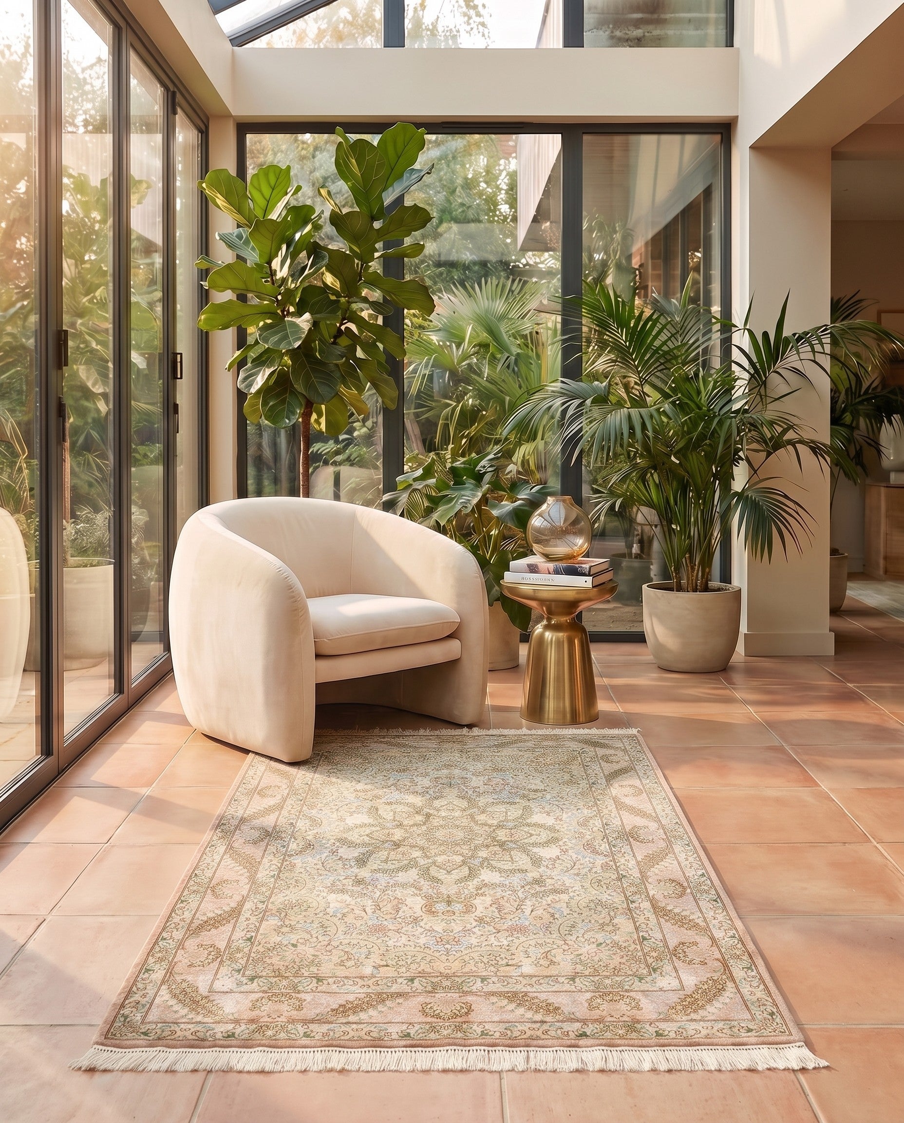 3' 3 x 4' 11 Ghom Silk Rug