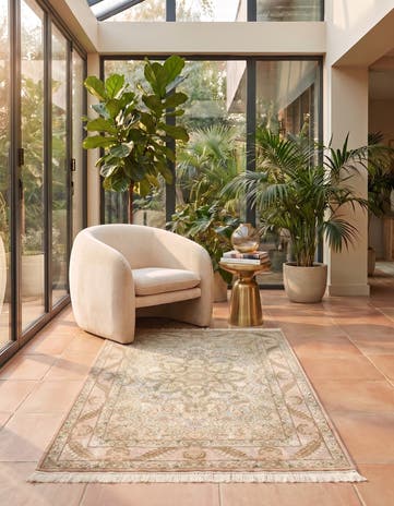 3' 3 x 4' 11 Ghom Silk Rug