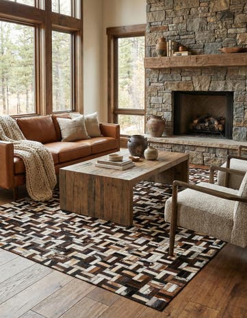 5' x 7' 10 Cowhide - Patchwork Rug