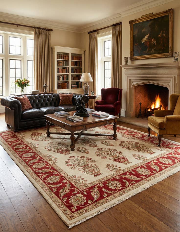 Detail image of 9' 10 x 13' 2  Hand Knotted Ariana Ziegler Oriental Rug