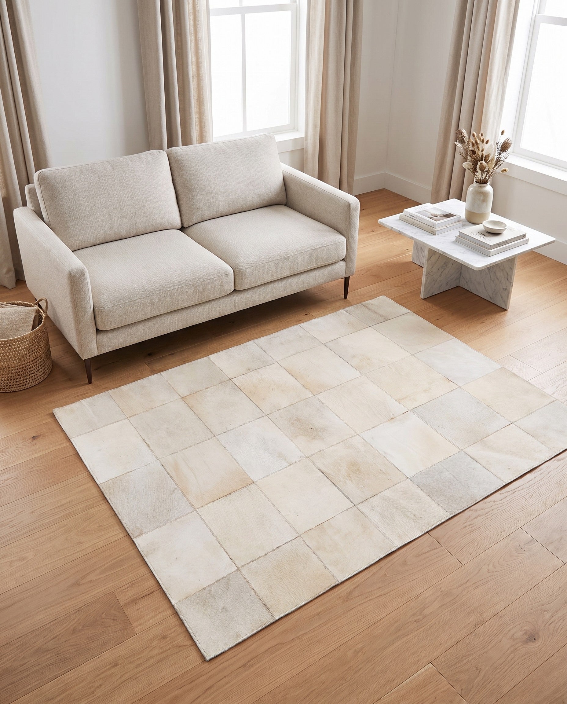4' 3 x 6' 4 Cowhide Stocks Rug