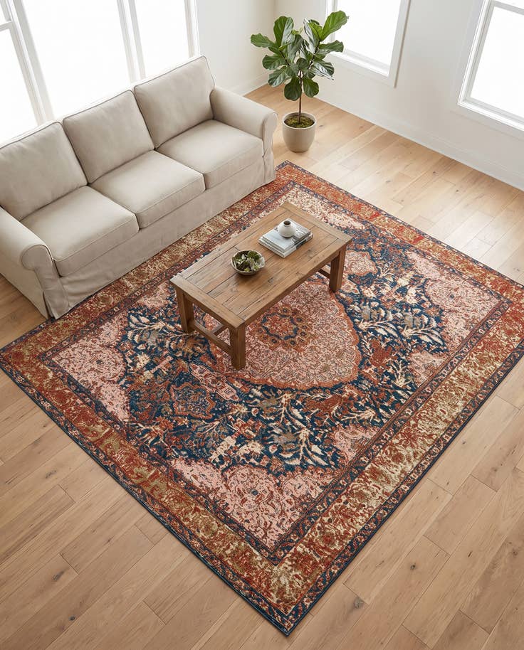 Vue détaillée : 240cm x 240cm Facile à nettoyer Traditional Tapis Intérieur / Extérieur Carré