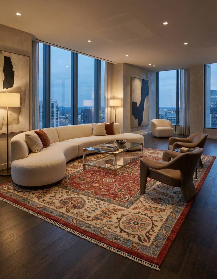 Detail image of 6' 11 x 9' 5  Hand Knotted Ariana Ziegler Rug