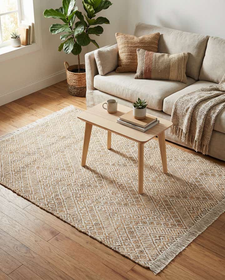 4' 1 x 6' 1 Handmade Braided Jute Rug