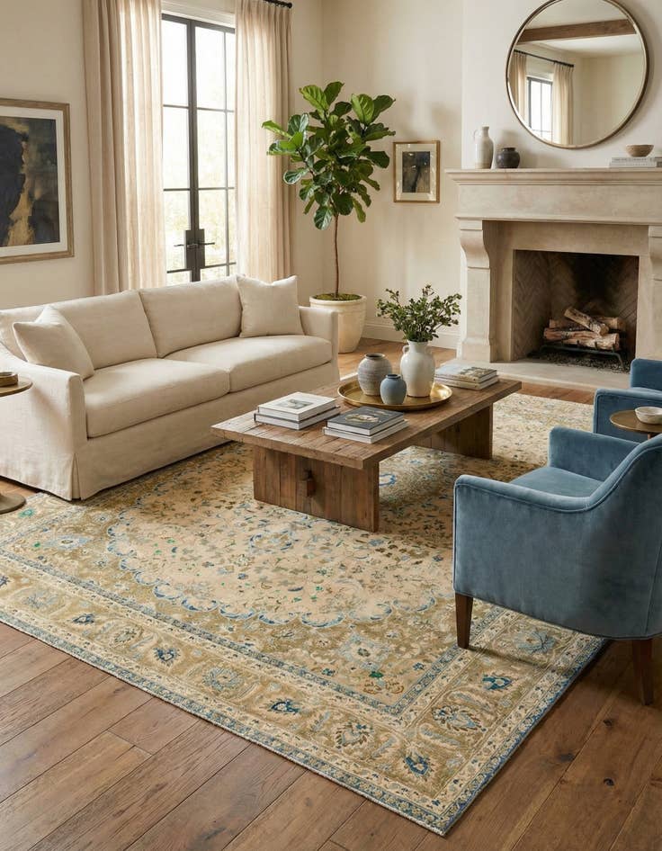 Detail image of 9' 6 x 12' 4  Hand Knotted Ultra Vintage Persian Wool Rug