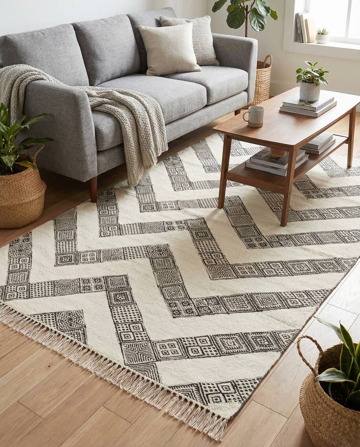Detail image of 5' x 8' Hand Woven Braided Jute Rug