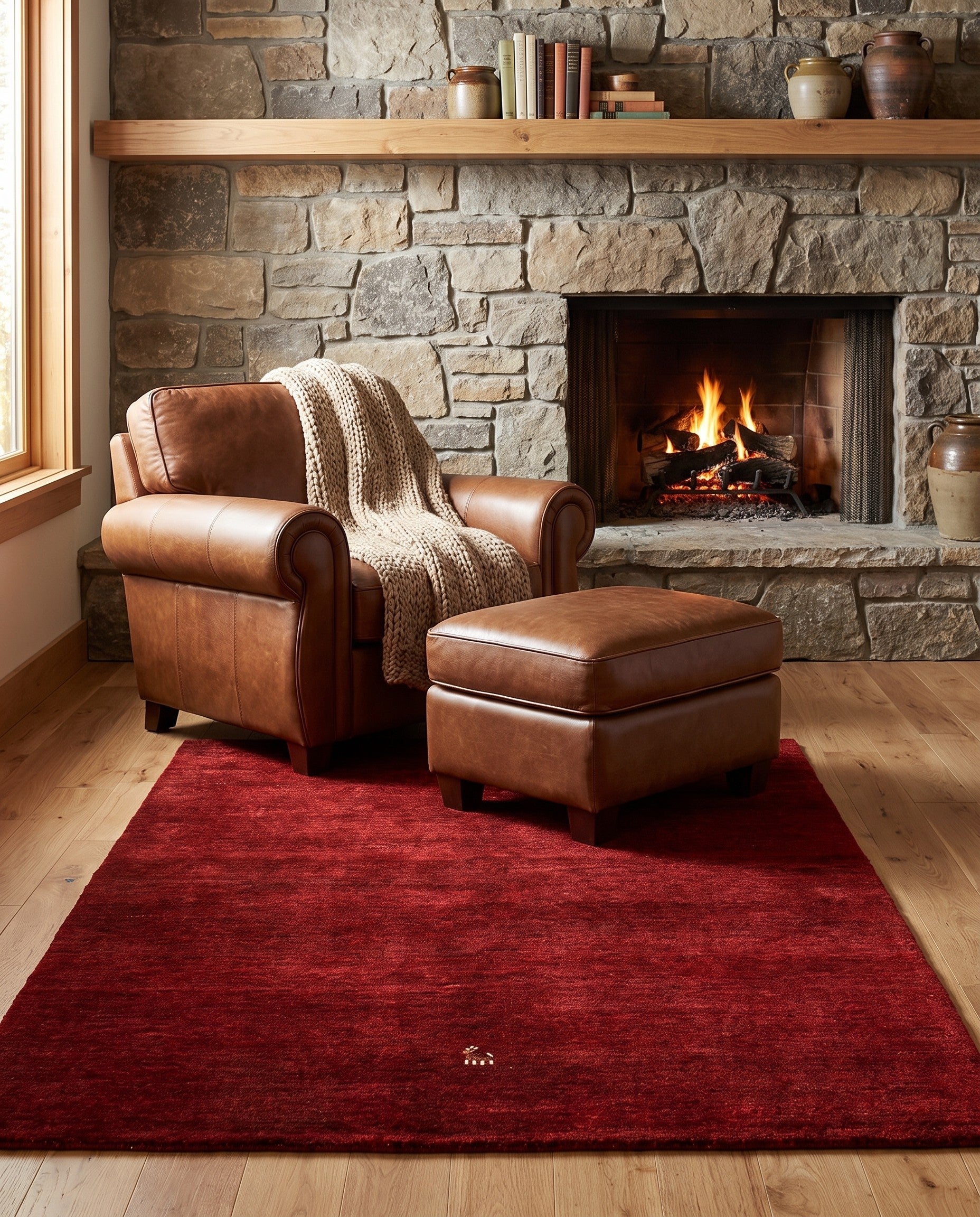 4' 10 x 6' 6 Hand Knotted Gabbeh Wool Rug