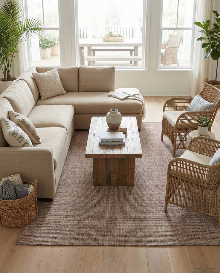 Detail image of 7' x 10' Easy-Clean Solid Indoor / Outdoor Rug