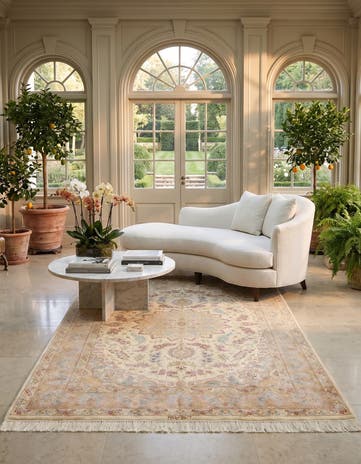 4' 4 x 6' 7 Ghom Silk Rug