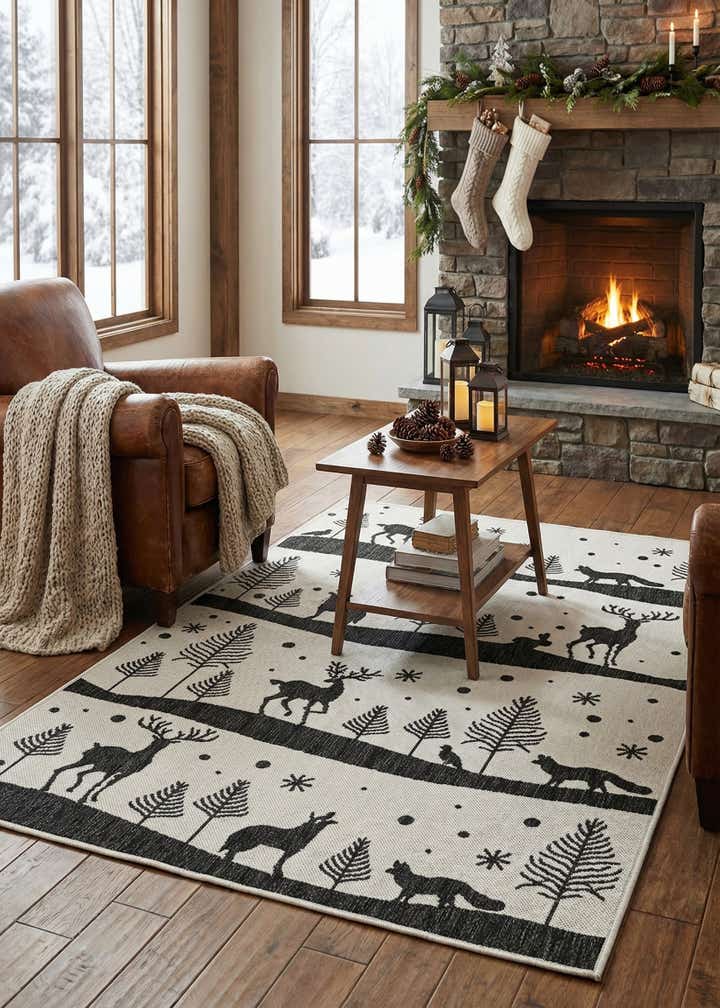 4' x 6' Easy-Clean Holiday Indoor / Outdoor Rug