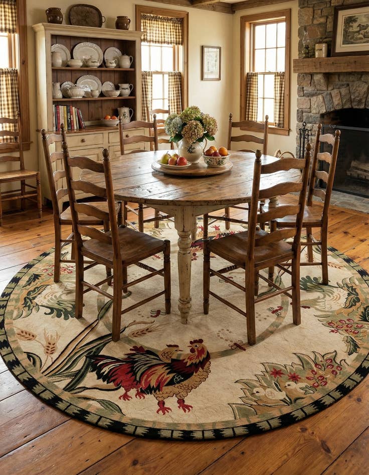 Detail image of  13' x 13' Pastoral Round Rug