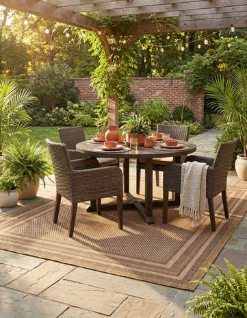 7' x 10' Easy-Clean Border Indoor / Outdoor Rug