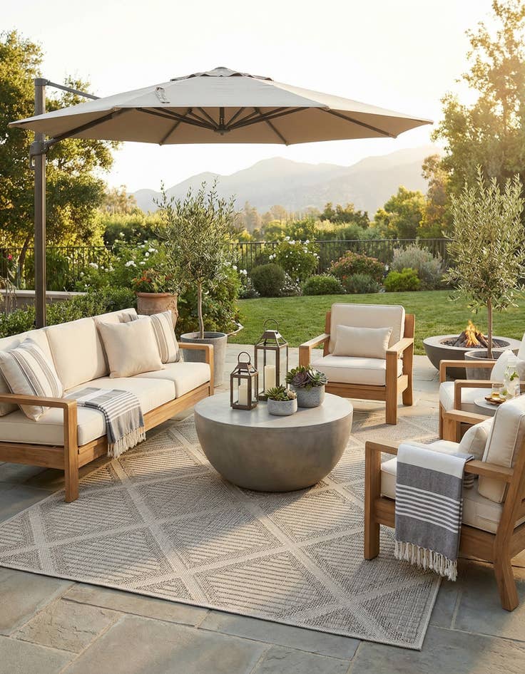 Detail image of  9' x 12'  Washable Lattice Indoor / Outdoor Rug