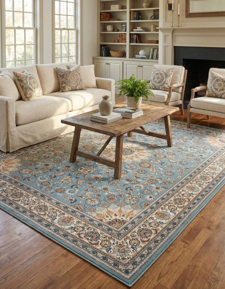 Detail image of  7' 10 x 10'  Washable Traditional Indoor / Outdoor Rug