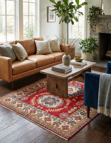 4' x 6' 1 Hand Knotted Kazak Rug