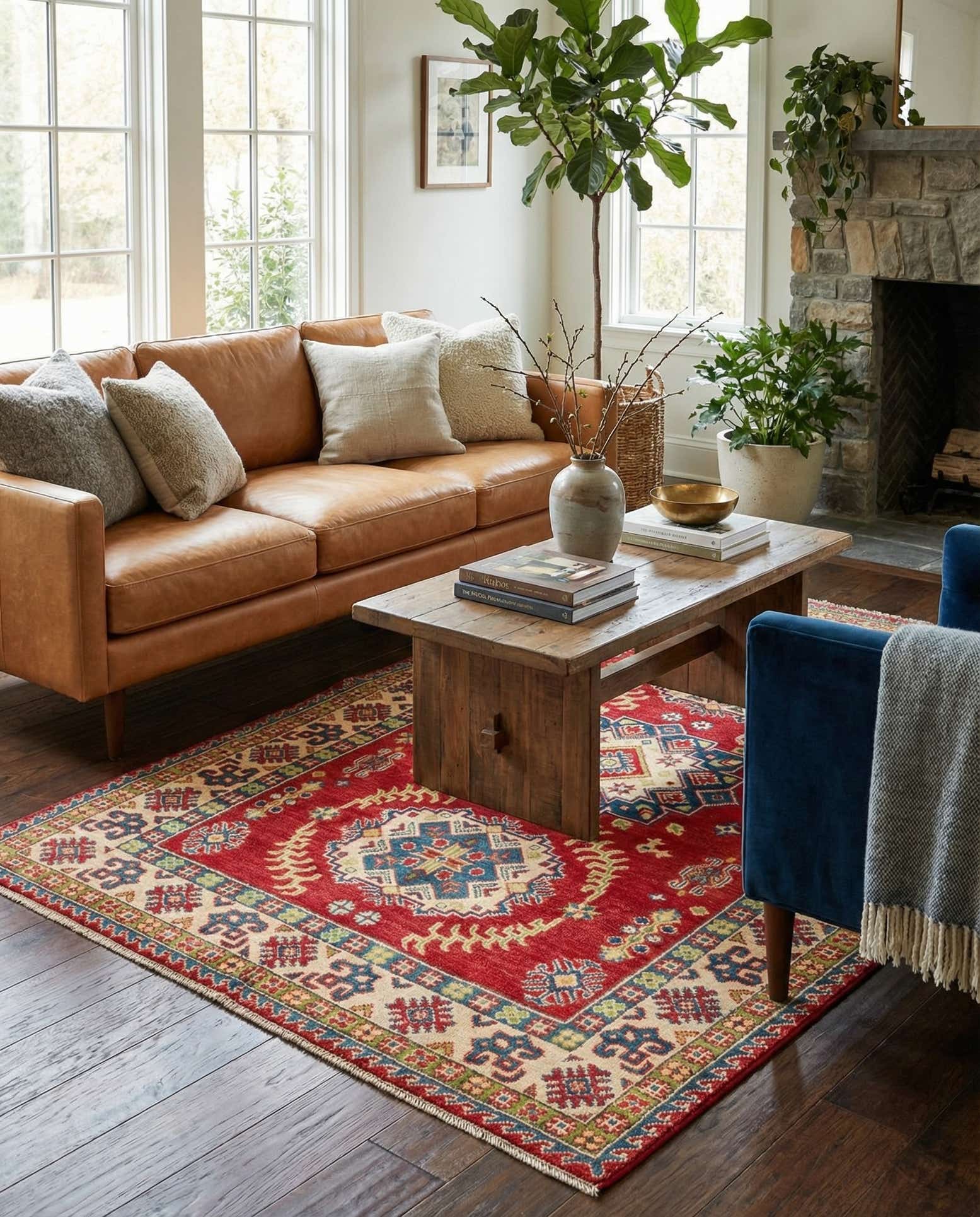 4' x 6' 1 Hand Knotted Kazak Rug