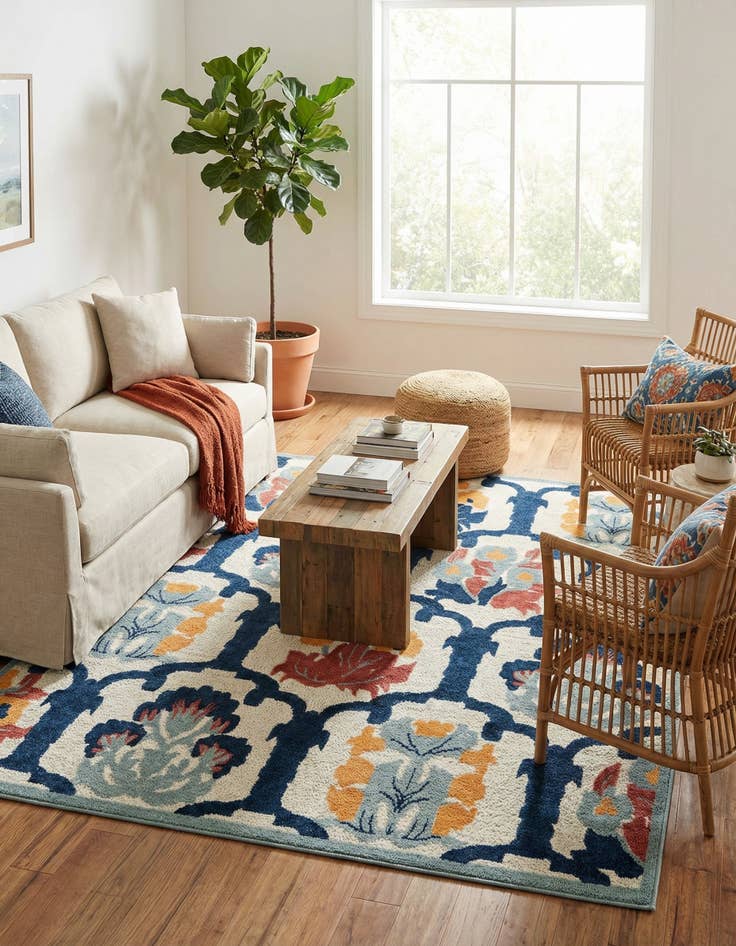 Detail image of 7' 10 x 10' Easy-Clean Belize Indoor / Outdoor Rug