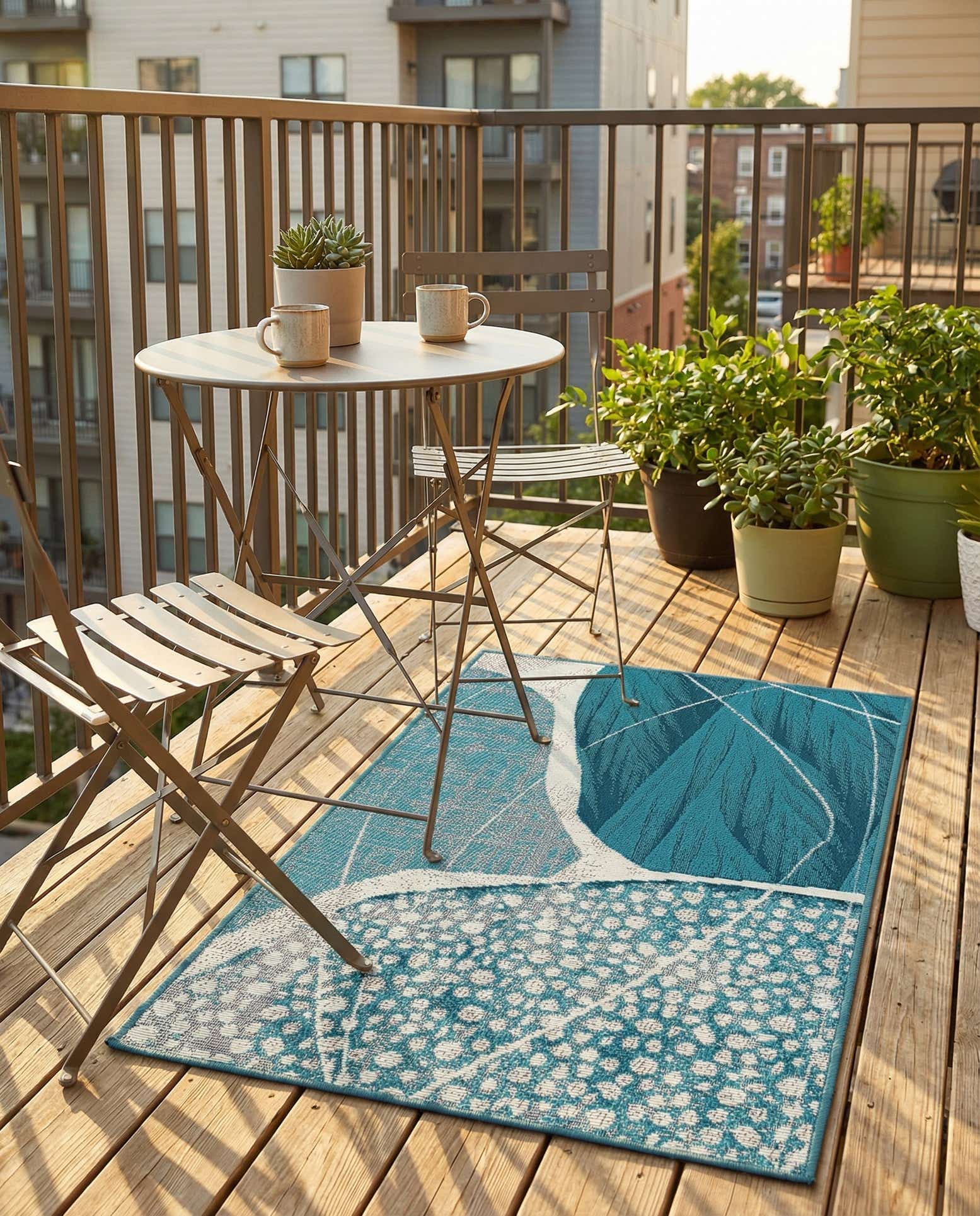 2' x 3' 1 Easy-Clean Modern Indoor / Outdoor Rug
